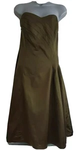 Coast Damen grün trägerlos seitlich plissiert Satin Mieder Wackelkleid. UK 14 - Bild 1 von 11