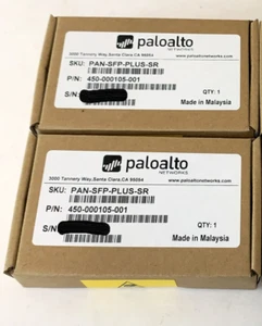 Lot of 2pcs Palo Alto PAN-SFP-PLUS-SR SR 10Gb optical transceiver, 300m, OM3 MMF - Picture 1 of 1