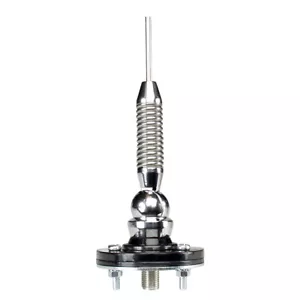 NEW VINTAGE STYLE Spring Base AM FM Antenna Round Base w/ Cable RV Jeep Off Road - Picture 1 of 6