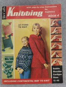 1968 McCall's Knitting Step-By-Step Instructions Book 4 Saddle Shoulder Cardigan - Picture 1 of 8