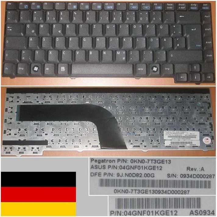 Tastiera Qwertz Tedesca ASUS Z94 X51 9J.N0D82.00G 04GNF01KGE12 0KN0-7T3GE13 Nero - Immagine 1 di 1