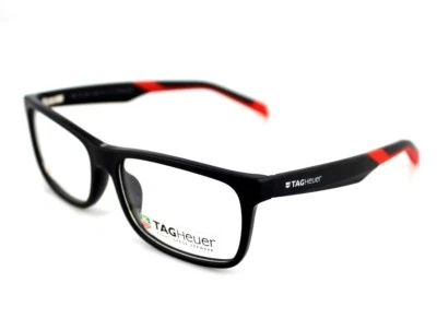 RARO Nuevo Auténtico TAG HEUER Mate Negro Rojo Marco de Gafas TH 0551 005 57mm Foto 1 de 4