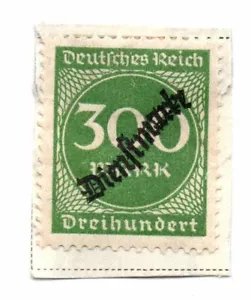 Germany 1923 New Daily Stamp Green SC 231 300Mk. Overprint Stamp Lightly Hinged - Picture 1 of 1