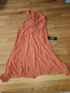 NWT BCBG MAXAZRIA HAYLEE Dress Sz XS Orange HALTER ASYMMETRICAL GORGEOUS!! $198 - Picture 1 of 7
