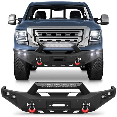 Full Width Front Bumper W/ Winch Plate For 2016-2024 Nissan Titan(Excluding XD) - Image 1 of 4