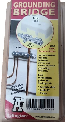 ARLINGTON GB5 INTERSYSTEM ZINC GROUNDING BRIDGE 4 Terminals (Brand New) - Image 1 of 4