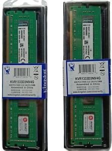 2 X 4 GB (8GB) DDR3 1333 MHz 2 BANCHI MEMORIE RAM KINGSTON 1,5V DIMM PC3 DESKTOP - Foto 1 di 9