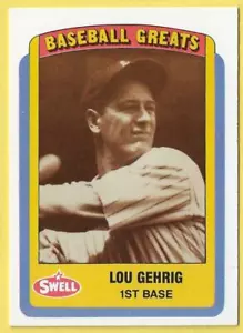 1990 Swell Baseball Greats Lou Gehrig Yankees - Picture 1 of 1