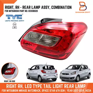 RH RIGHT LED TAIL LAMP REAR LIGHT FOR MITSUBISHI MIRAGE HATCHBACK A03A 16-19 - Picture 1 of 7