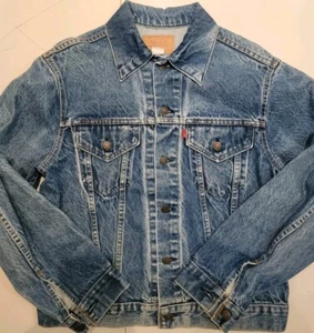 Vintage 70s LEVIS Trucker Jacket 70506 0216 Denim Sz 42R Made in USA - Picture 1 of 7