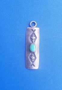 Vintage Sterlingsilber signiert FG Fred Guerro südwestlich türkis Anhänger - Bild 1 von 5