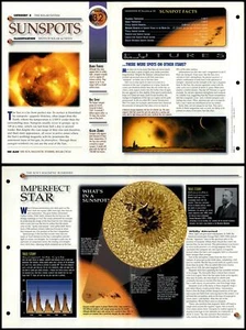 Sunspots #32 Solar System Secrets Of The Universe Fact File Fold-Out Page - Picture 1 of 1
