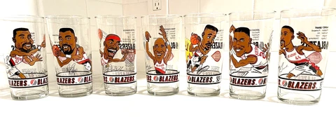 Portland Trail Blazers Vintage 93-94 Dairy Queen Collector Glasses Set of 7 Cover