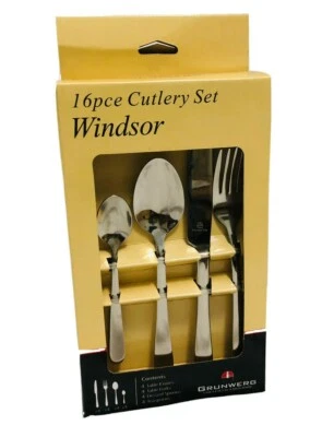 NEU Grunwerg Windsor 18.0 Edelstahl Besteck Set Geschirr Esszimmer 16-teilig - Bild 1 von 3