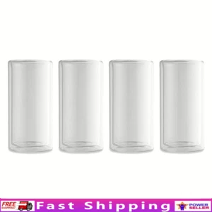 Klar Doppelwandig Glas Set 4er Pack 16oz Ideal Kaffee Tee Cocktail Hausbar Neu - Bild 1 von 7