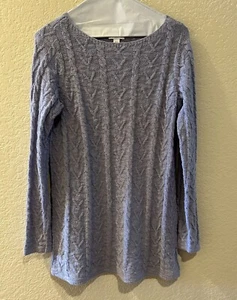 J Jill Women’s XS Lavender Cable Knit Ladies Casual Sweater Crew Neck Cozy - Picture 1 of 8