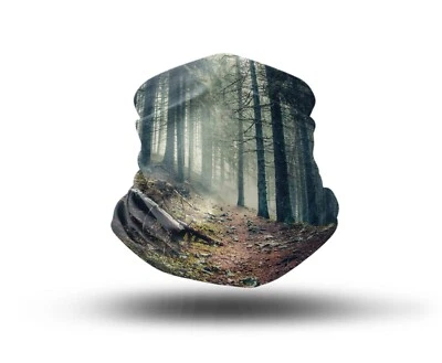 Washable Fabric Face Cover Unique Print Neck Gaiter Forest II Design EU Made - Image 1 of 4