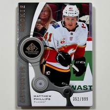 2021-22 SP Game Used MATTHEW PHILLIPS RC 2005-06 Retro Rookies #/999 SP - Flames