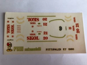 1/43 F1 DECALS CAR FITTIPALDI F.7 1980 EMERSON FITTIPALDI F1 DECAL Collection - Picture 1 of 1
