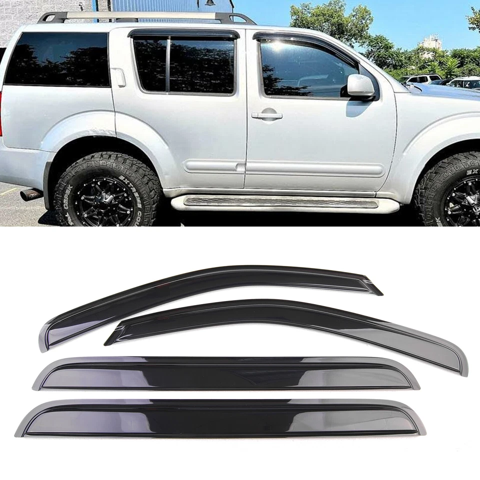Paraseras de ventana acrílicas para Nissan Pathfinder 2005-2012 ventilación sol lluvia protector sombra Foto 1 de 4