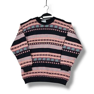 Gina Umberto Sweater Striped Knit Pullover Vintage Grandma Textured Womens M - Picture 1 of 7