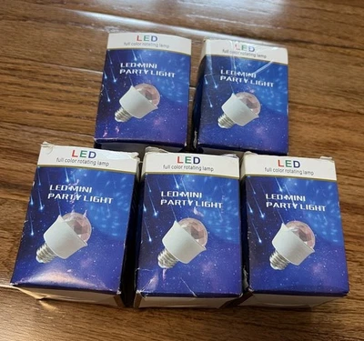 Lot of 5 - LED Multi Coloured Rotating Light Bulb Projector Bayonet Party Lamp - Image 1 of 4