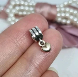 Original Pandora Silber & 14k Gold Herz Dangle Charm 💕 925 ALE Retired R24a - Bild 1 von 5