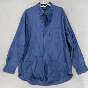 Camisa Jil Sander Para Hombres Grande Azul Manga Larga Cuello Botón Bolsillo Formal - Imagen 1 de 14