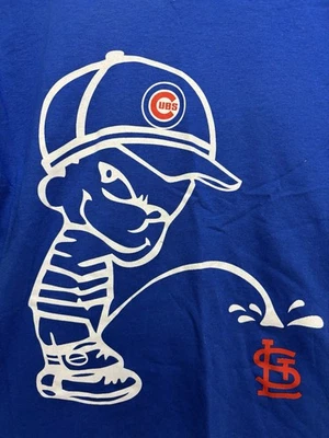 Рубашка мужская Chicago Cubs небольшая с коротким рукавом Pee on Cardinals Calvin оскорбительная - Изображение 1 из 4