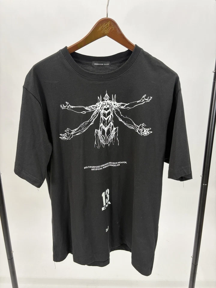 Evangelion x Undercover Black Graphic Shirt (ARCHIVE) (SIZE SMALL) - Image 1 of 2