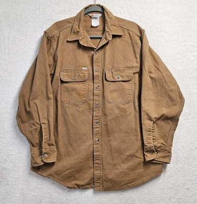 Camisa De Colección Carhartt Resistente Exterior Ropa Pato Lona Talla 2XL 56" Pecho Marrón  Foto 1 de 4