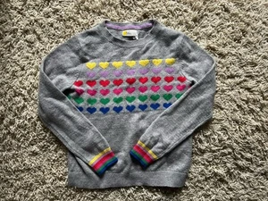 Mini boden Rainbow hearts Sweater 9-10 - Picture 1 of 3