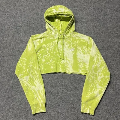 Nike Sudadera Mujer Grande Verde Sudadera con Capucha Recortada Pullover Polar Entrenamiento Foto 1 de 4