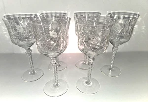 6er Set Berg Sharpe ELITE Kristall Wasser/Weingläser um 1939 - Bild 1 von 6