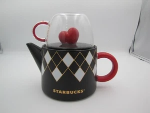 Tetera de cerámica Starbucks Día de San Valentín a cuadros y taza a juego 21/5 fl oz - Imagen 1 de 14