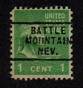 USA, SCOTT # 804, RARE PRECANCEL BATTLE MOUNTAIN, NEVADA 1938 GEORGE WASHINGTON - Bild 1 von 1