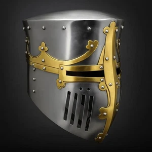 Medieval Knight Templar Helmet Knight Armor, LARP Cosplay Halloween Role-Play - Picture 1 of 4