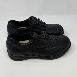 SAS Walk Easy Shoes Womens 8 W Wide Black Leather Lace Up Comfort Walking - Picture 1 of 17