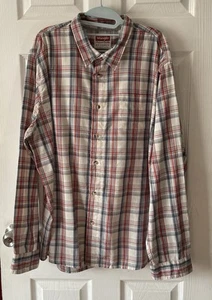 wrangler premium quality red blue plaid shirt xxl long sleeve cotton blend casua - Picture 1 of 7