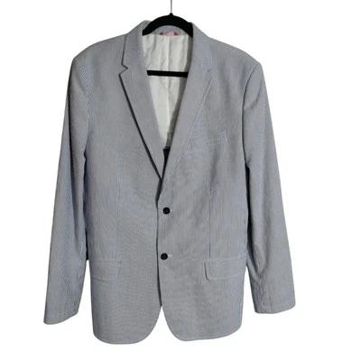 Izod синий опрятный белая полоса Sport пальто куртка морской воды размер большой - Изображение 1 из 4