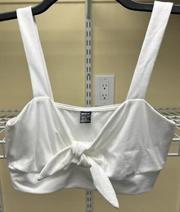 Shein Wide Strap Tie Front White Crop Tank Top Women's Medium US Size 6 New - Picture 1 of 7