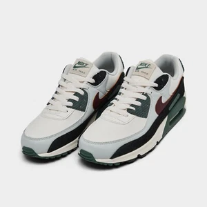 Nike Air Max 90 Casual Shoes Grey / Burgundy / Green Sz 8 FV6059 001 - Picture 1 of 6