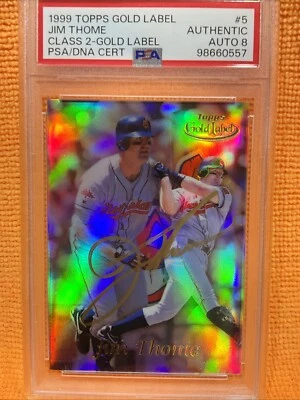 Autógrafo Jim Thome HOF 1999 Topps Gold Label #5 Clase 2 PSA/DNA Auténtico POP 1 Foto 1 de 4