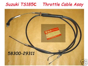 Suzuki TS185 Throttle Cable Assy NOS TS185C 1978 THROTTLE WIRE 58300-29311 - Bild 1 von 1