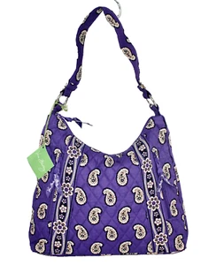 VERA BRADLEY Lisa B Hobo Shoulder Bag Simply Violet Purple Paisley 10616-051 - Picture 1 of 8