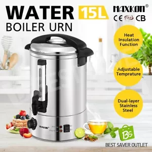 Maxkon 15L Hot Water Boiler Urn Instant Hot Water Dispenser Dual Layer Stainless - Picture 1 of 12