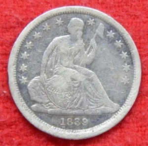 1839 Sitzende Freiheit Silber Groschen 10c ~ Kostenloser USA Versand - Bild 1 von 6