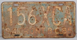 VINTAGE 1984-85 BAJA CALIFORNIA FRONT LICENSE PLATE FRONT BC 156 XCA (0444) - Picture 1 of 3