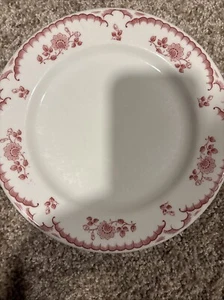 Vintage Shenango RimRol Restaurant Ware Chardon Rose Red 9 Inch Dinner Plate - Picture 1 of 5