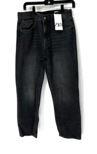 Zara NWT women’s straight leg jeans Size 8 Black Wash Denim - Picture 1 of 7